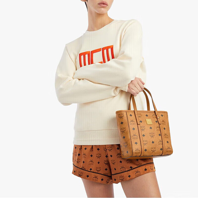 PLUS会员：MCM Toni Visetos系列 女士购物袋 MWPAATN04CO001 干邑色 迷你