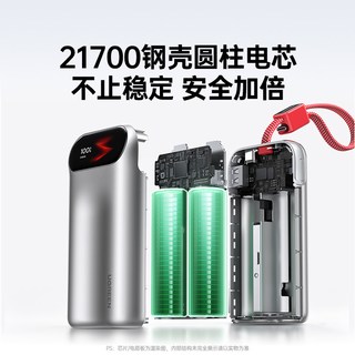 UGREEN/绿联 2026 智能屏显 10000mAh 45W 自带线移动电源