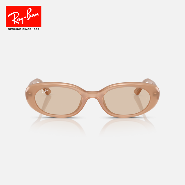 移动端：Ray-Ban 太阳镜米色镜框浅棕色镜片53mm  夏日防晒