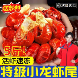 百鲜洽 麻辣小龙虾尾 熟冻 特级龙虾尾5斤