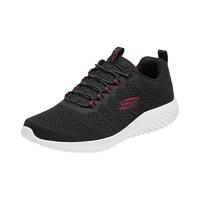 斯凯奇（Skechers）男鞋运动鞋复古跑步鞋简约现代设计透气舒适8790305 黑色/红色/BKRD 41.5