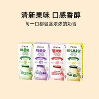 宾格瑞 韩国进口宾格瑞香蕉牛奶草莓味哈密瓜果味早餐饮料儿童奶