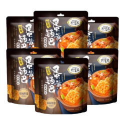 粮悦 大吃兄糯米锅巴 休闲零食同年怀旧踏青网红风味小吃独立包装特产 蟹香蛋黄锅巴 76g*6袋