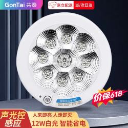 共泰 led声光控吸顶灯 12W 直径30cm 楼梯走廊楼道灯过道车库灯GT-S-BXD12