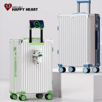 移动端、京东百亿补贴：CHARLES JANG'S HAPPY HEART 查尔斯 多功能行李箱万向轮旅行箱 白配蓝20英寸