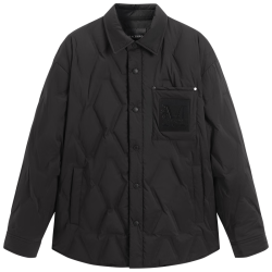太平鸟 男装轻薄羽绒服 黑色 翻领保暖 S