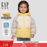 Gap 女幼童秋季款撞色动物耳朵连帽羽绒服儿童装外套804609