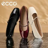 ecco 芭蕾舞鞋女 25年时尚玛丽珍方头低跟浅口单鞋 舞悦234333 暗宝石红23433361291 (牛皮革) 37