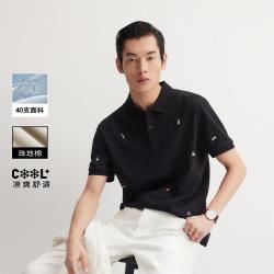 杰克琼斯 时尚衣身满印 男士POLO上衣