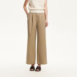 VERO MODA 夏中腰捏褶设计直筒休闲裤百搭高级感专柜同款帅气