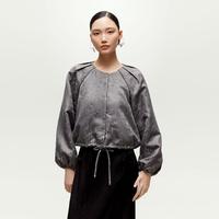 VERO MODA 夏新中式绣花圆领中式对襟暗纹短外套