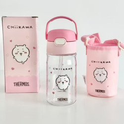THERMOS 膳魔师 儿童便携式水杯 BBSD CHiiKAWA粉色 420ml 杯套款