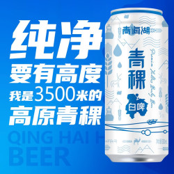 青海湖 高原青稞白啤 纯净 11°小麦 西北特色啤酒 500ml*12罐