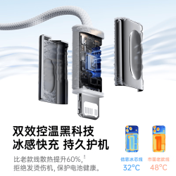 倍思 Type-C to Lightning 苹果PD30W快充数据线 1.2米 白色