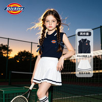 Dickies 女童polo套装2026新款夏季学院风裙子 深海蓝-深海蓝    160
