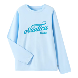 NAUTICA 美式儿童亲肤棉长袖T恤 浅蓝