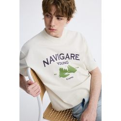 NVG·YOUNG [重磅]NAVIGARE小帆船夏季新款宽松男士时尚短袖T恤