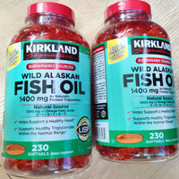 科克兰 KirkLand科克兰 深海高纯三文鱼油软胶囊 omega-3 1400mg 大瓶230粒×3瓶