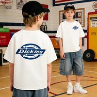 Dickies 男女中大童短袖T恤2026夏季薄款纯棉儿童上衣时尚经典印花潮