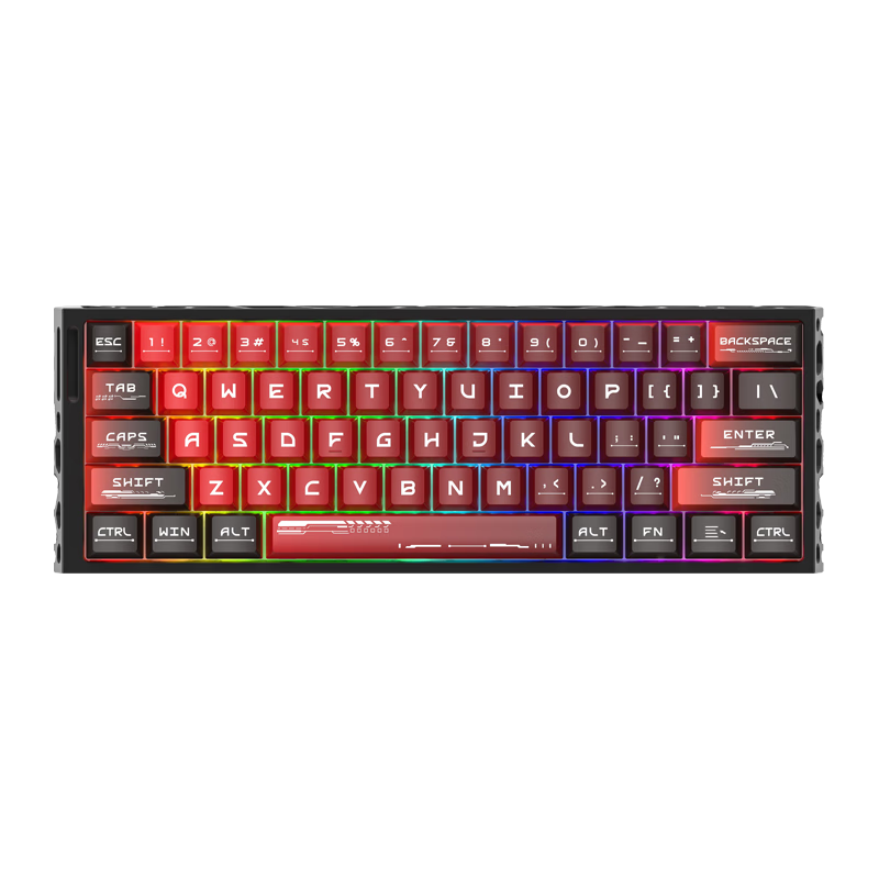 REDRAGON/红龙 AeroX61 极磁轴Pro+ 镂空铝机身 电竞游戏机械键盘 午夜黑