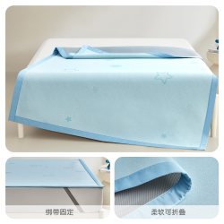罗莱儿童 萌趣 星空绽放抗菌防螨可水洗冰丝席 60x135cm 蓝色