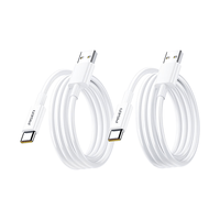 品胜 USB-A转Type-C数据线 100W快充 1.8米*2条 白色