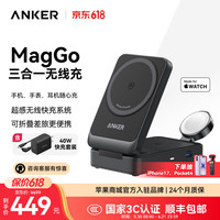 Anker 可折叠 无线充电器 三合一|15W无线快充|可折叠