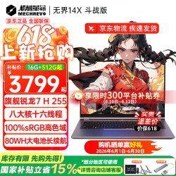 机械革命 无界 高色域 笔记本电脑  集成显卡 1920*1200 R7-8745HS 512GB 60Hz 16GB 灰