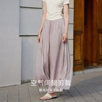 X.YING/香影 薄款雪纺百褶裙裤 紫色 M