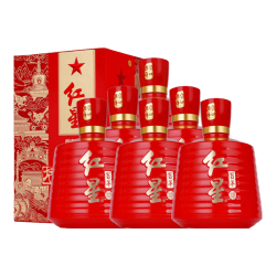 红星 二锅头 百年醇和红坛 清香型白酒 53度 500ml*6瓶整箱装 中秋送礼
