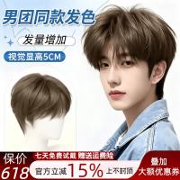 移动端、京东百亿补贴、值友专享、买到就是赚：TREE 男士假发全头套 男团高级感-微分碎盖 短发