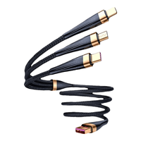 可芝 MX0631BK 66W快充 黑色 1.25米 Type-C一拖三数据线