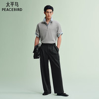PEACEBIRD/太平鸟 华夫格POLO衫 男 合金灰 L