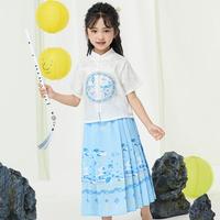 迪士尼 女童新中式国风马面裙套装
