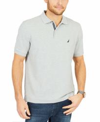 Nautica 男士高大短袖纯色甲板 Polo 衫 灰色混色-2 大