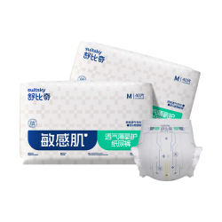 舒比奇 透气薄纸尿裤 M码 76片