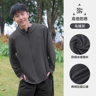 骆驼（CAMEL）J13BASLX002A 户外防晒衣 春夏季男士薄外套 乌绿灰 XXXL