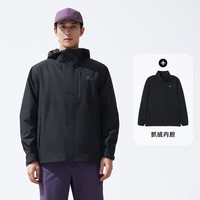 Pioneer Camp/拓路者 青鸟冲锋衣硬壳男三合一防风防水透气外套 玄黑色 S