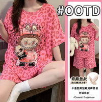 无品牌 女士豹纹短袖家居服 3061