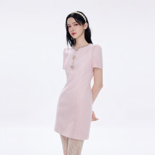 lime 朗姿 莱茵福莱尔钻饰千金风法式轻奢礼服裙 10217500358643