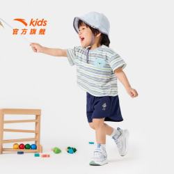 安踏 限时5折！夏季透气网面魔术贴防滑儿童跑鞋