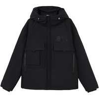 JACK&JONES/杰克琼斯 工装风连帽羽绒服 男款 黑色 S