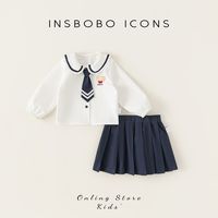 INSBOBO 女童百褶裙套装