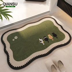 纤苏 浴室地垫卫生间吸水脚垫厕所洗手间专用防滑地毯门口加厚软硅藻泥