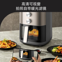 京东百亿补贴、PLUS会员、移动端：美的 空气炸锅不用翻面6.5升大容量上下双热源透明可视家用多功能煎炸锅电炸锅KZE6559