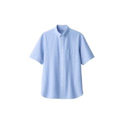 無印良品 MUJI 无印良品 男式棉水洗牛津纽扣领短袖衬衫 ACC01C2S