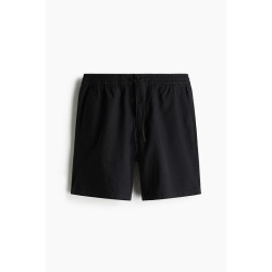 H&M HM男装裤子夏季时尚直筒通勤亚麻混纺休闲短裤1256418