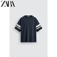 ZARA 2026春夏 男士宽松条纹圆领短袖T恤 00526427