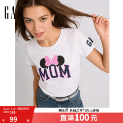 Gap 女装纯棉卡通印花短袖T恤