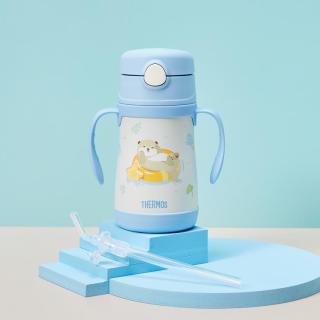 膳魔师 316L不锈钢带把手儿童吸管保温杯